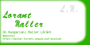 lorant maller business card